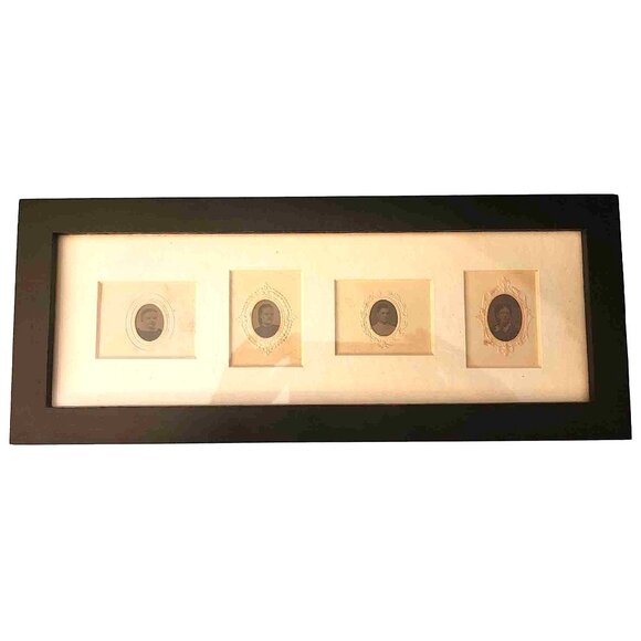 Very Nice GEM Miniature Tintype Frame with (4) Young Women - Picture 1 of 7